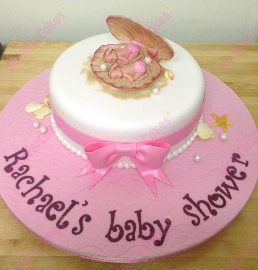 Twins baby shower cake